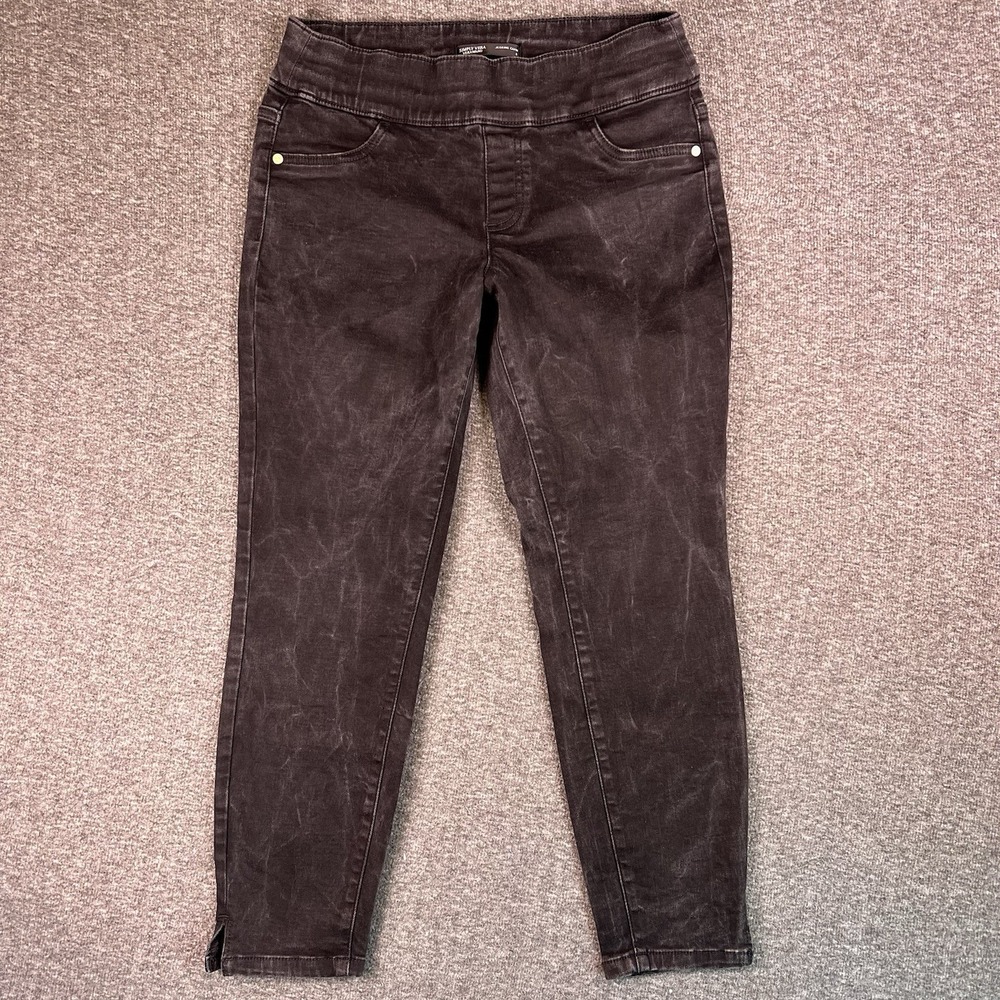 Simply Vera Verawang‎ Jeans Womens Size 6 Black Pullon Jegging Capris Fit28.5x24